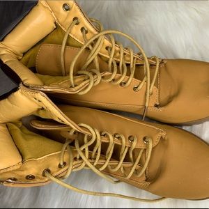 Old fashioned lace up boots